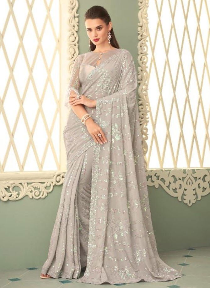 Sparkle TFH New Latest Designer Party Wear Smooth Georgette Saree Collection